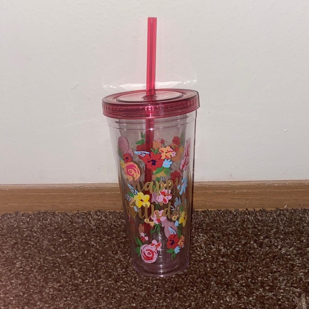 The Pioneer Woman Floral Tumbler with Straw